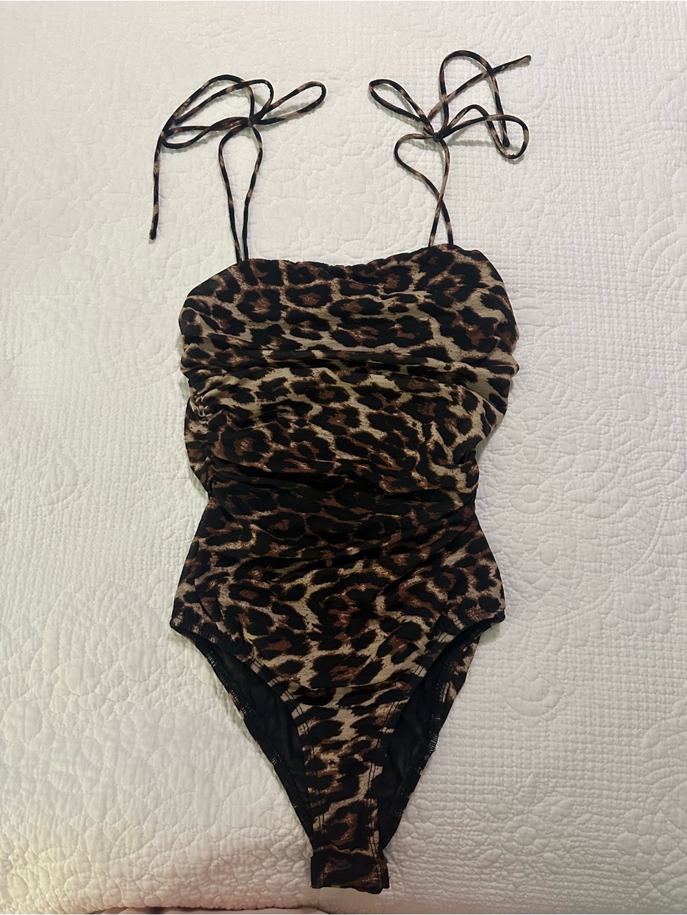 Princess Polly Leopard Print Tie-Strap Bodysuit